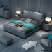 Modern Scandinavian Luxury Leather Bed Master Bedroom Leather Art Bed Double Bed Italian Wedding Bed