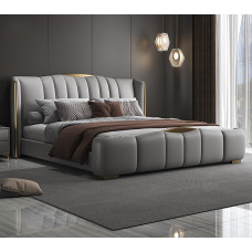 Modern Luxury Italian Leather Storage Soft Double Bed Master Bedroom Modern Luxury Italian Leather Storage Soft Double Bed Master Bedroom