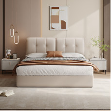 Modern Minimalist Leather Storage Bed Master Bedroom Luxury Atmosphere Soft Padded Double Bed Modern Minimalist Leather Storage Bed Master Bedroom Luxury Atmosphere Soft Padded Double Bed
