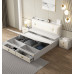 Modern minimalist 180cm double bed storage box luxurious tatami buttercream style bedroom Modern minimalist 180cm double bed storage box luxurious tatami buttercream style bedroom