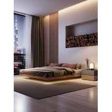Floating Bed Minimalist Tatami Bed No Headboard Loft Residential Style Low Platform Suspended Bed Floating Bed Minimalist Tatami Bed No Headboard Loft Residential Style Low Platform Suspended Bed