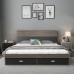 Nordic Modern Minimalist 180cm Double Bed Economy Solid Wood Bed for Rent With High Storage Bed