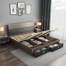 Nordic Modern Minimalist 180cm Double Bed Economy Solid Wood Bed for Rent With High Storage Bed