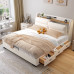 Modern Minimalist Luxury Cream Bed MultiFunction Storage Fabric Bed for Master Bedroom Modern Minimalist Luxury Cream Bed MultiFunction Storage Fabric Bed for Master Bedroom