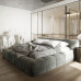 Scandinavian Luxury Tatami Floor Master Bed Sofa Cloth Art Bed Double Bed Minimalist Modern Simple Low Bed Wedding Bed