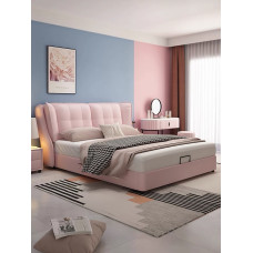 Pink Girls Princess Tech Fabric Bed Modern Minimalist Luxury Bed 18 Meter Storage