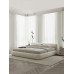 Modern Minimalist Imported Elmwood Bed Frame Textile Bed with White Cat Claw Fabric Modern Minimalist Imported Elmwood Bed Frame Textile Bed with White Cat Claw Fabric