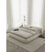Modern Minimalist Imported Elmwood Bed Frame Textile Bed with White Cat Claw Fabric Modern Minimalist Imported Elmwood Bed Frame Textile Bed with White Cat Claw Fabric