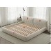 Modern Minimalist Imported Elmwood Bed Frame Textile Bed with White Cat Claw Fabric Modern Minimalist Imported Elmwood Bed Frame Textile Bed with White Cat Claw Fabric