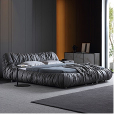 Modern Luxury Minimal Bedroom Master Bed Cloud Bed Japanese Tatami Floor Bed Low Bed