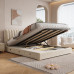 Light Luxury Fabric Bed Modern Simple Cream Wind Master Bedroom Highend Atmosphere Double Floor Bed