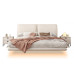 Nordic Cream Floating Fabric Bed for Small Bedrooms Modern Minimalist Double Bed Nordic Cream Floating Fabric Bed for Small Bedrooms Modern Minimalist Double Bed