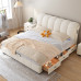 Modern Minimalist Luxury Master Bed Creamy Wind Multifunction Storage Soft Bag Bed Wedding Bed Tech Fabric Bed