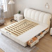 Modern Minimalist Luxury Master Bed Creamy Wind Multifunction Storage Soft Bag Bed Wedding Bed Tech Fabric Bed