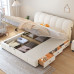 Modern Minimalist Luxury Master Bed Creamy Wind Multifunction Storage Soft Bag Bed Wedding Bed Tech Fabric Bed