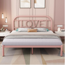 Iron Frame Bed Simple Modern Princess 150cm 180cm Double Single Nordic Child Apartment Rent Iron Frame Bed Simple Modern Princess 150cm 180cm Double Single Nordic Child Apartment Rent