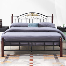 Iron Frame Steel Wood Bed Solid Wood Thickened Tube Simple Style Iron Frame Steel Wood Bed Solid Wood Thickened Tube Simple Style