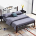 Iron Frame Steel Wood Bed Solid Wood Thickened Tube Simple Style Iron Frame Steel Wood Bed Solid Wood Thickened Tube Simple Style