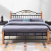 Iron Frame Steel Wood Bed Solid Wood Thickened Tube Simple Style Iron Frame Steel Wood Bed Solid Wood Thickened Tube Simple Style