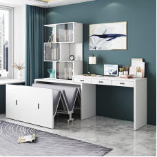 Modern Multifunctional Folding Hidden Bed Desk Cabinet Combo Corner Bookcase Desk