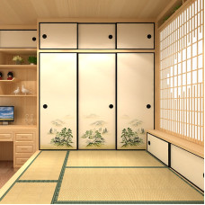 Customized Japanese Wooden Tatami Bedroom Full House Window Cabinet Customized Japanese Wooden Tatami Bedroom Full House Window Cabinet