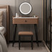 Small Luxury Modern Bedroom Study Desk Leather Vanity Table