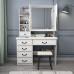 Modern Minimalist Bedroom Vanity with Hidden Mirror Lights Makeup Desk and Desk