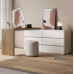 Modern Minimalistic Wooden Vanity Desk with Integrated Wardrobe for Bedroom Makeup