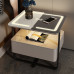 Smart Bedside Cabinet Iron Minimalistic Modern Luxurious Rock Panel Solid Wood Wireless Charging Smart Bedside Cabinet Iron Minimalistic Modern Luxurious Rock Panel Solid Wood Wireless Charging