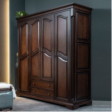 American Walnut Solid Wardrobe Luxury Storage Cabinet Home Bedroom Four Doors Wardrobe Luxury Villa Furniture American Walnut Solid Wardrobe Luxury Storage Cabinet Home Bedroom Four Doors Wardrobe Luxury Villa Furniture