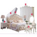 European 180cm Bedroom Suite Furniture Solid Wood Double Carved Floral Bed Princess Bed Marriage Bed