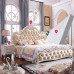 European 180cm Bedroom Suite Furniture Solid Wood Double Carved Floral Bed Princess Bed Marriage Bed