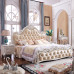 European 180cm Bedroom Suite Furniture Solid Wood Double Carved Floral Bed Princess Bed Marriage Bed