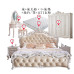 European 180cm Bedroom Suite Furniture Solid Wood Double Carved Floral Bed Princess Bed Marriage Bed