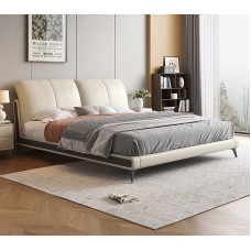 Double Leather Bed 180cm Modern Minimalist Bedroom Furniture Set