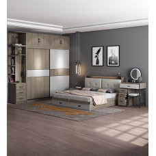 Small Apartment Nordic Solid Multilayer Furniture Bedroom Set