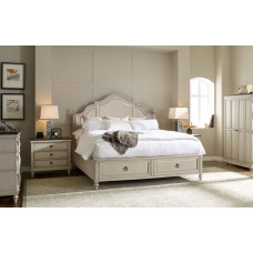 American Vintage Solid Wood Bed Suite Bedroom Furniture White Customizable