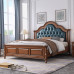 American Solid Wood Luxury Light Bedroom Furniture Suite Double Bed
