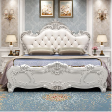 European Bed Double Bed Master Bed Princess Bed Luxury 180cm15 Wedding Bed Leather Upholstered Bed Bedroom Furniture Set