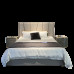 Double Leather Bed Suite Hotel Room 150cm Leather Bedroom Princess Wedding Bed