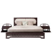 New Chinese Solid Wood Double Bed Bedside Cabinet Wardrobe Rack Bedroom Sample Room Set Wedding Bed