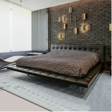 Genuine Leather Softbed Minimalist Design Bedroom Furniture Set