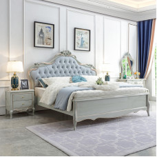 Luxury European Princess Bed Bedroom Furniture Set for Women Double