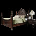 American Solid Wood Bed 180cm Master Bed Double Bed Bedroom Vintage Walnut