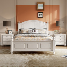 American Solid Wood Bed 150cm Double Bed Kids Boys Girls White Single Bed 120cm Bedroom Furniture Set
