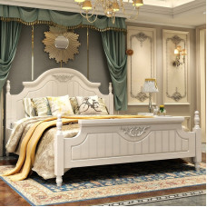 Korean Double Bed Set Modern Simplicity Economic High Box Bed Country Wooden Princess Bedroom