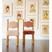 Vintage Wooden Dining Chair Simple Luxury Bedroom Fluffy Faux Fur Vanity Stool
