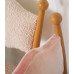 Vintage Wooden Dining Chair Simple Luxury Bedroom Fluffy Faux Fur Vanity Stool