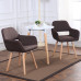 Nordic Desk Chair Fabric Backrest Solid Wood Dining Chair