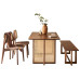 Vintage Wooden Dining Set Modern Rattan Bistro Table Walnut Vintage Wooden Dining Set Modern Rattan Bistro Table Walnut
